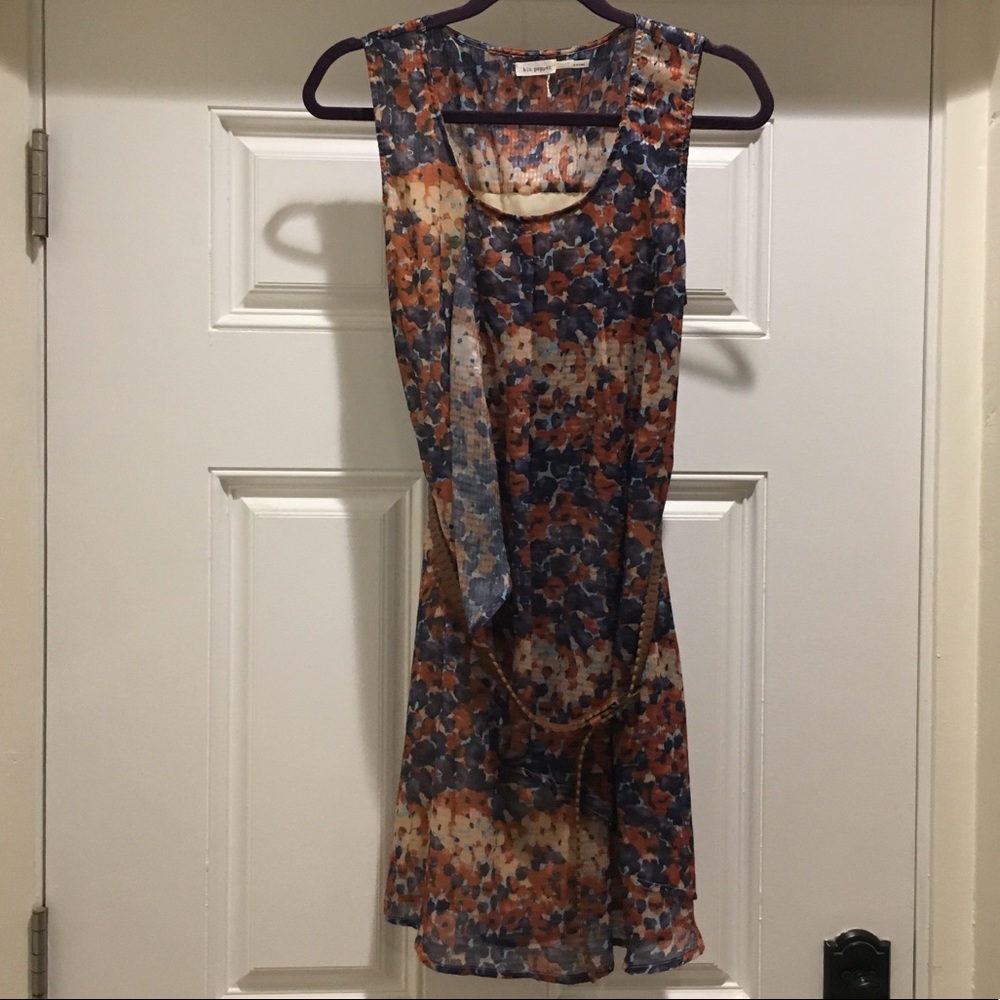 Floral Sleeveless Dress with Belt